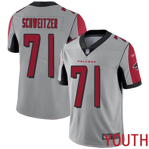Atlanta Falcons Limited Silver Youth Wes Schweitzer Jersey NFL Football #71 Inverted Legend->youth nfl jersey->Youth Jersey